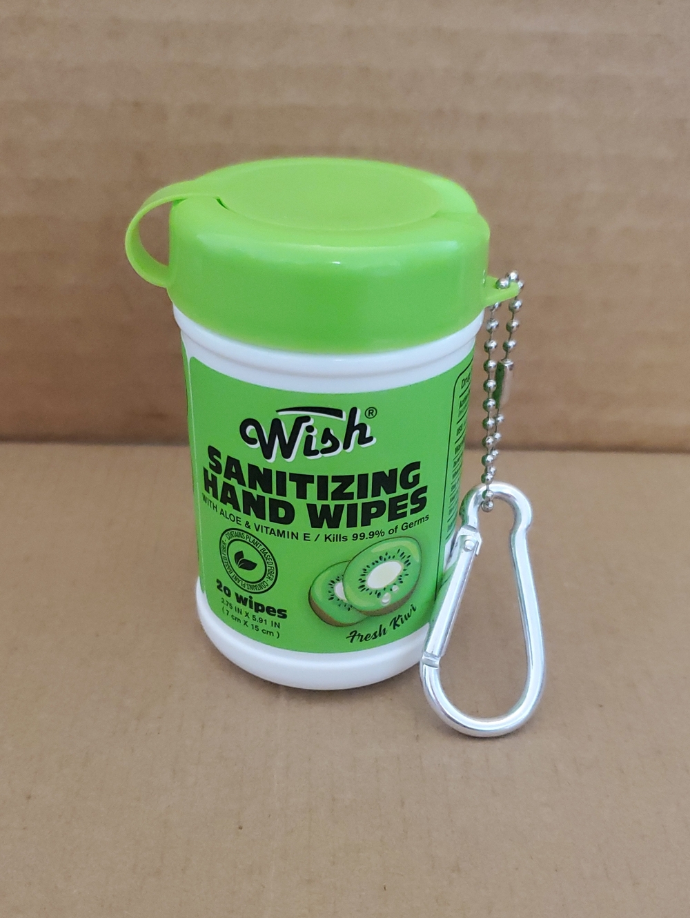Wish Sanitizing Hand Wipes Keychain Container - Clip NWOT